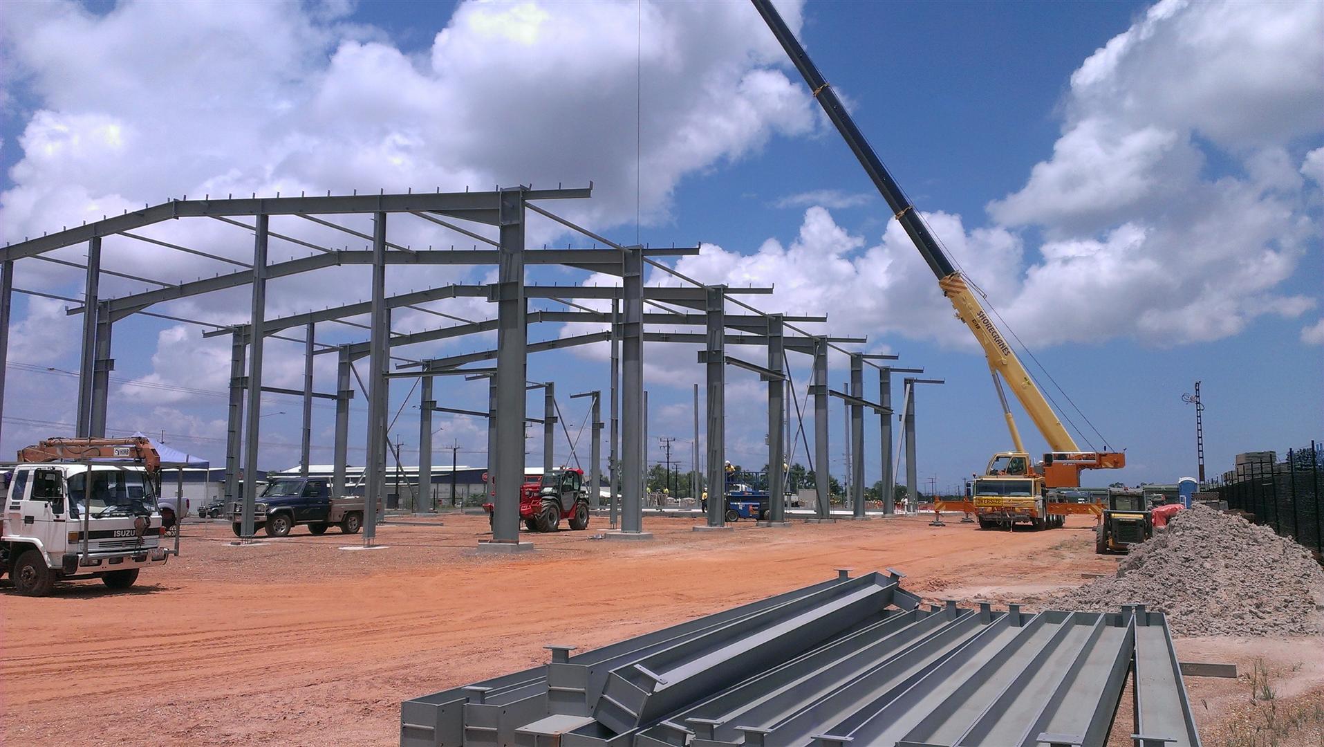 Foremost Engineering structural steel frame under construction in Darwin
